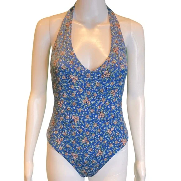 NWT Veronica Beard Salis Swimsuit Nottingham Blue One Piece Swimsuit - Sz M